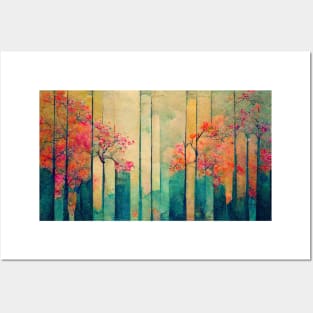 Trees In A Asian Painting, Posters and Art